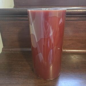 Pottery Barn Accents Cranberry Pillar Candle 4" X 8"